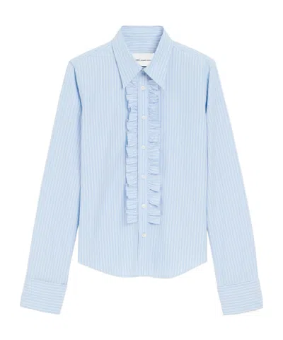 Ami Alexandre Mattiussi Ami Paris Ami Paris Ruffled Cotton Poplin Shirt In Gray