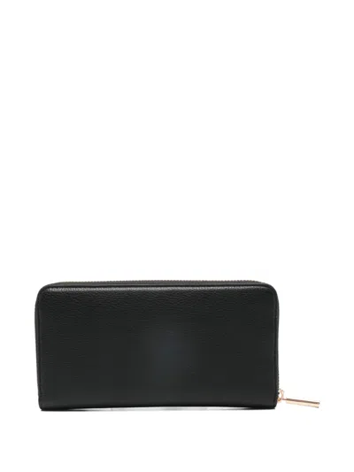 Liu •jo Liu Jo Black Leather Wallet In Yellow