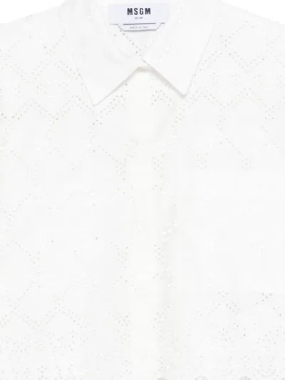 Msgm Button-fastening Shirt In White