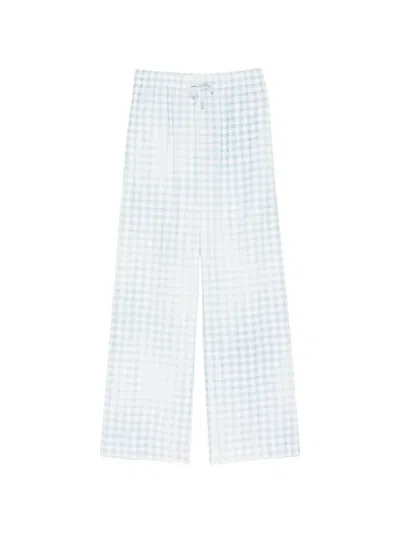 Ermanno Scervino Gingham-pattern Drawstring Trousers In Blue