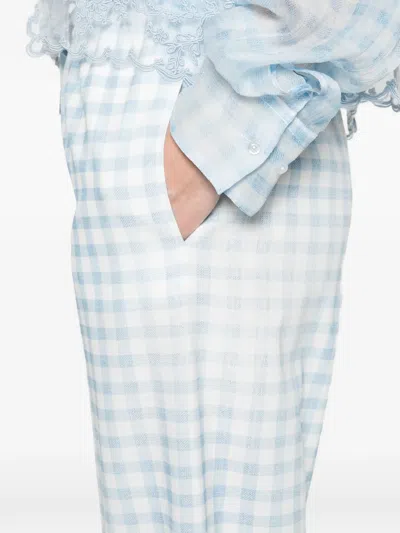 Ermanno Scervino Gingham-pattern Drawstring Trousers In Blue