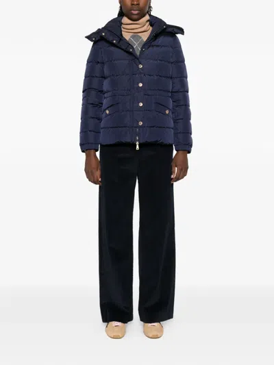Weekend Max Mara Sax Hooded Button Down Jacket In Blue
