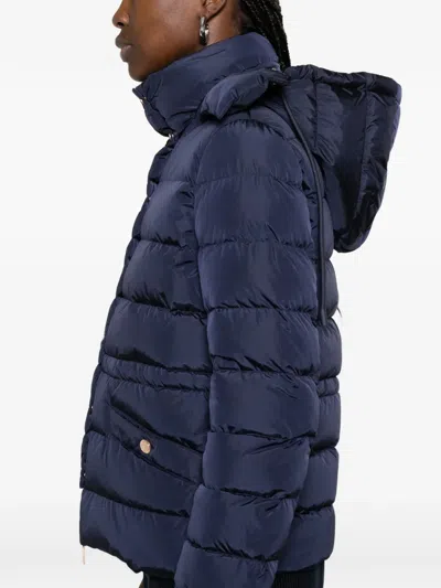 Weekend Max Mara Sax Hooded Button Down Jacket In Blue