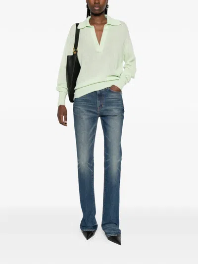 Tom Ford Lightened Effect Trousers In Blue