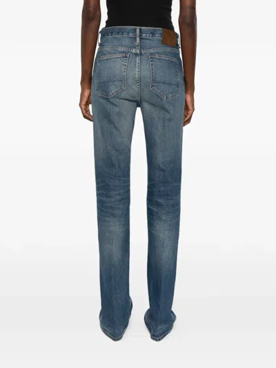 Tom Ford Lightened Effect Trousers In Blue