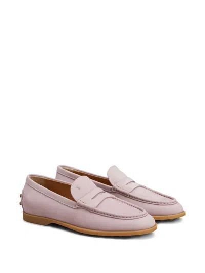Tod's Tods Gomma Leggero Nubuck Loafers In Pink