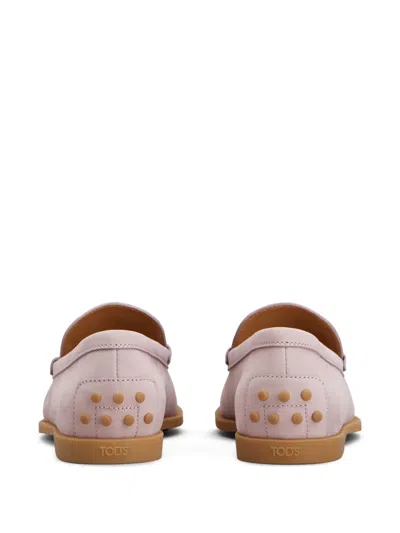 Tod's Tods Gomma Leggero Nubuck Loafers In Pink