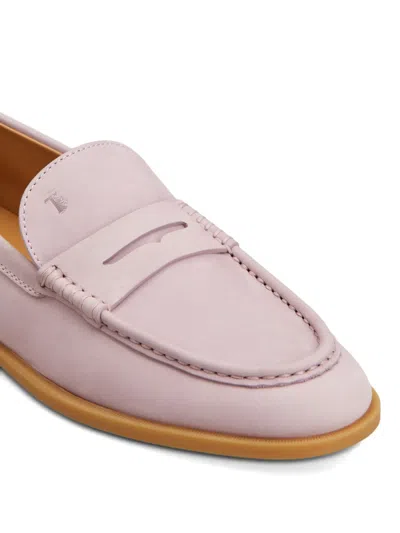 Tod's Tods Gomma Leggero Nubuck Loafers In Pink