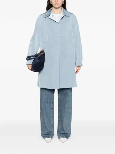 Ermanno Scervino Button-front Collared Single-breasted Coat In Blue