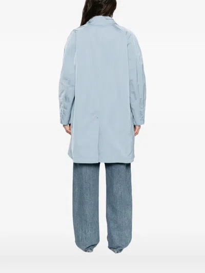 Ermanno Scervino Button-front Collared Single-breasted Coat In Blue