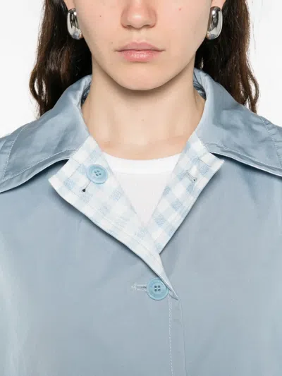 Ermanno Scervino Button-front Collared Single-breasted Coat In Blue