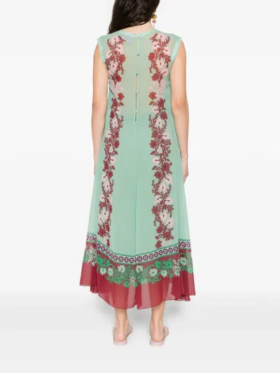 La Doublej Silk Chiffon Printed Maxi Dress In Multi