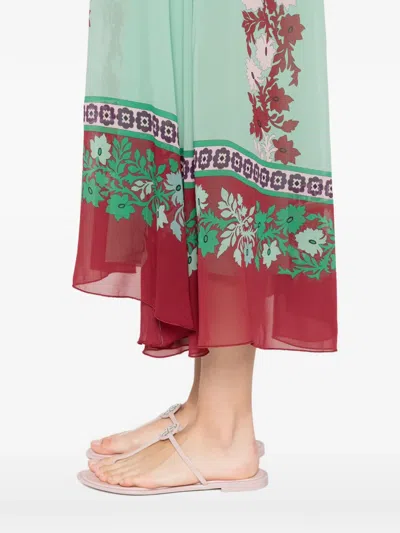 La Doublej Silk Chiffon Printed Maxi Dress In Multi