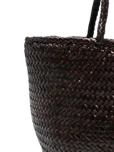 Dragon Diffusion Structured Handbag With Minimalist Design And Smooth Finish In Brown