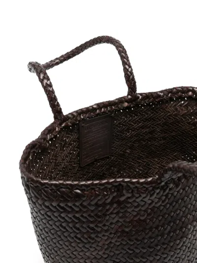 Dragon Diffusion Structured Handbag With Minimalist Design And Smooth Finish In Brown