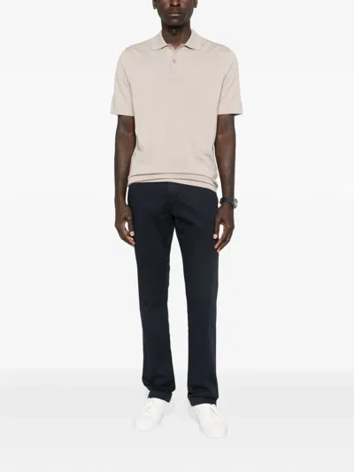 Samsoe & Samsoe Short-sleeved Polo Shirt In Brown