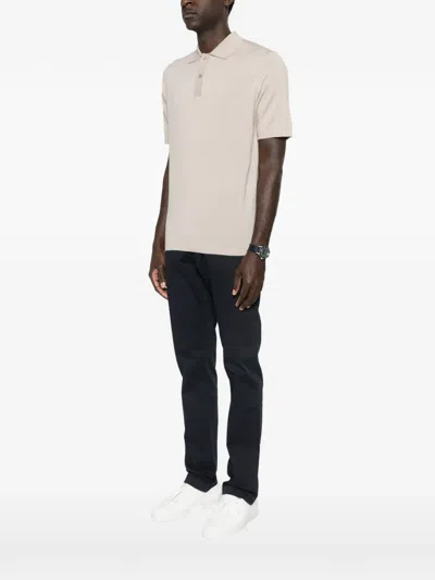 Samsoe & Samsoe Short-sleeved Polo Shirt In Brown