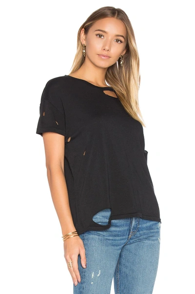 Shop Anine Bing Distressed T Shirt In Black