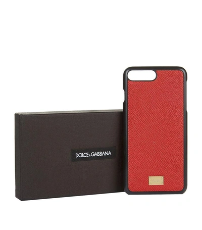 Shop Dolce & Gabbana Grain Leather Iphone 7 Plus Case In Red