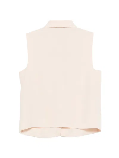 Emporio Armani Sleeveless Shirt In Technical Gabardine In Pink