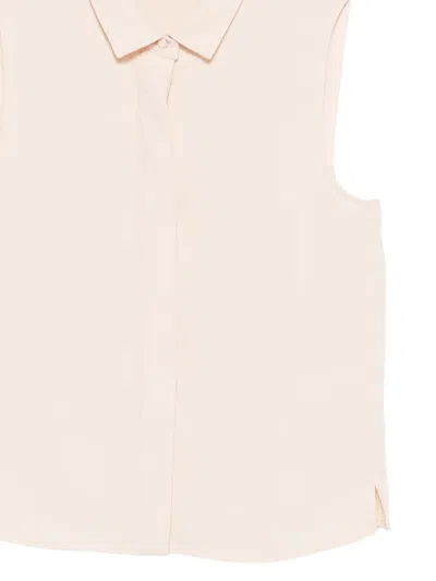 Emporio Armani Sleeveless Shirt In Technical Gabardine In Pink