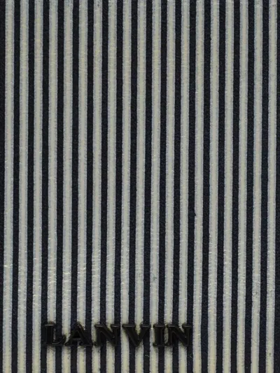 Pre-owned Lanvin Stripe-pattern Card Holder In White