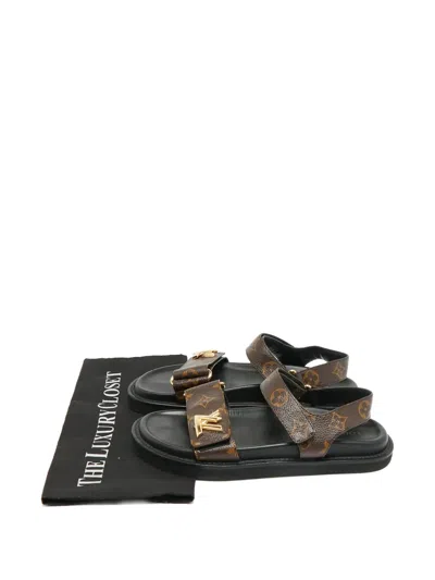 Pre-owned Louis Vuitton Monogram-patterned Sandals In Brown