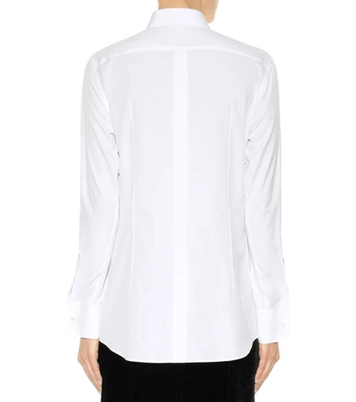 Shop Dolce & Gabbana Lace-trimmed Cotton Shirt In White