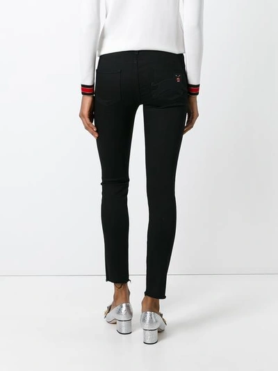 Shop Gucci Panther Embroidered Skinny Jeans