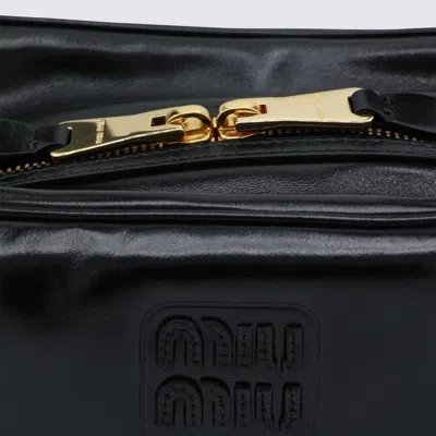 Miu Miu Rectangular Leather Shoulder Bag With Double Handles In Yellow