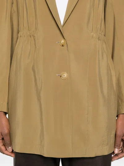 Alysi Single-breasted Blazer Jacket In Brown