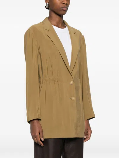 Alysi Single-breasted Blazer Jacket In Brown