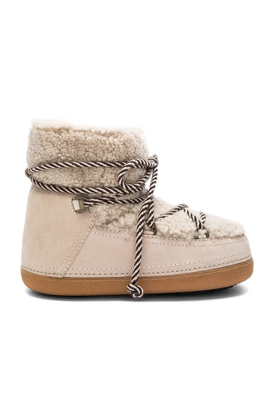 Inuikii Curly Boot With Lamb Shearling In Beige