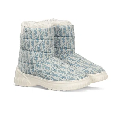 Dior Blue Leather Snow Boots In Multi