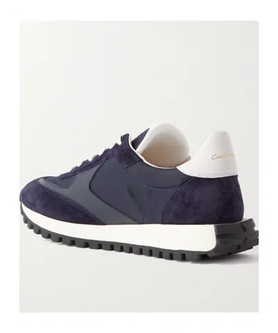 Gianvito Rossi Gravel Panelled Suede Sneakers In Black