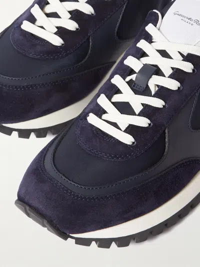 Gianvito Rossi Gravel Panelled Suede Sneakers In Black