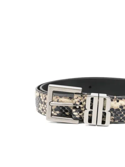 Balenciaga Loop Embossed Belt In Metallic