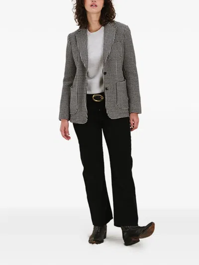 Fortela Benjamin Houndstooth-pattern Single-breasted Blazer In Black