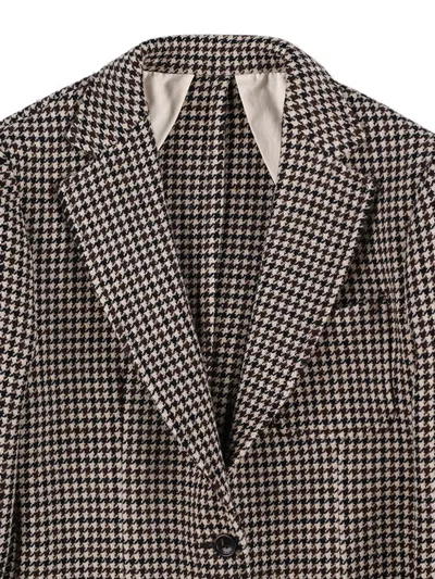 Fortela Benjamin Houndstooth-pattern Single-breasted Blazer In Black