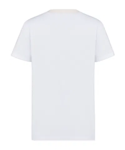 Dior Plain Knitted T-shirt In White