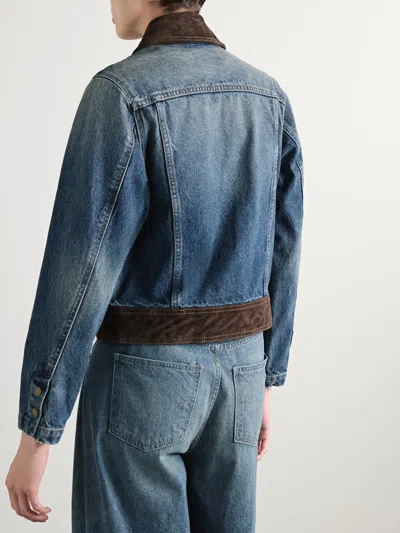 Nili Lotan Patchwork Denim Jacket In Blue