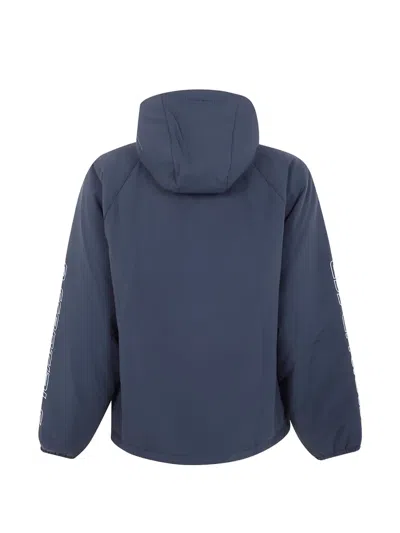 Essentials Hooded Half-zip Jacket In Blue