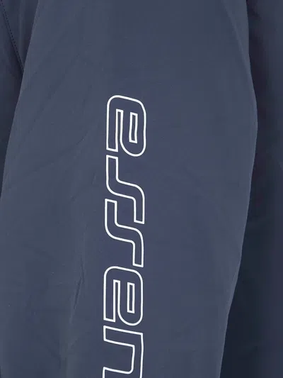 Essentials Hooded Half-zip Jacket In Blue