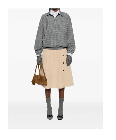 Prada Check-pattern Zip-fastening Jacket In Gray