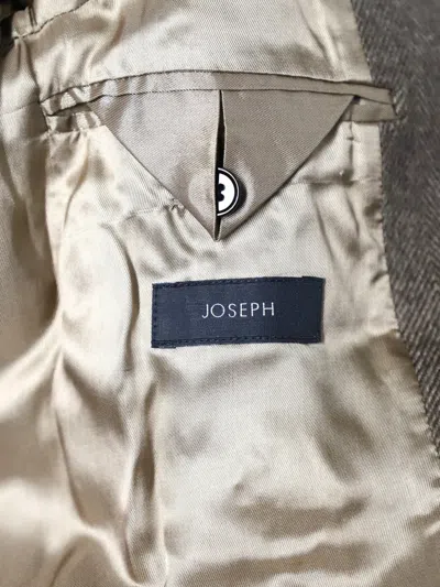 Pre-owned Joseph Chevron-pattern Single-breasted Coat In Brown