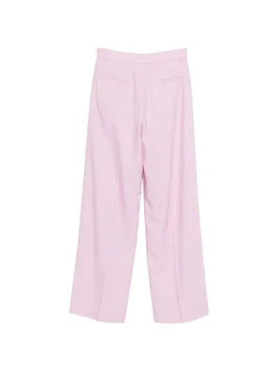 Msgm Belt-loop Palazzo Pants In Pink