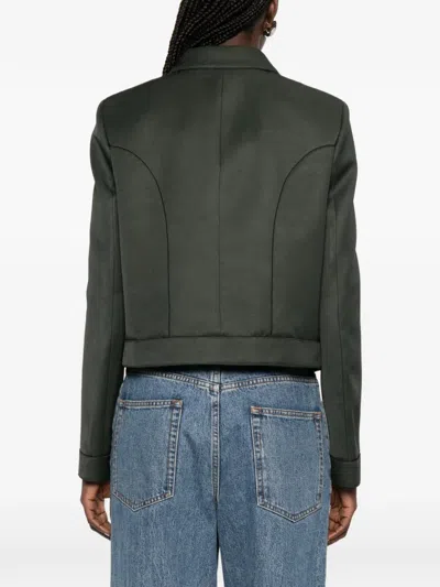Tom Ford Collar Crop Jacket In Green