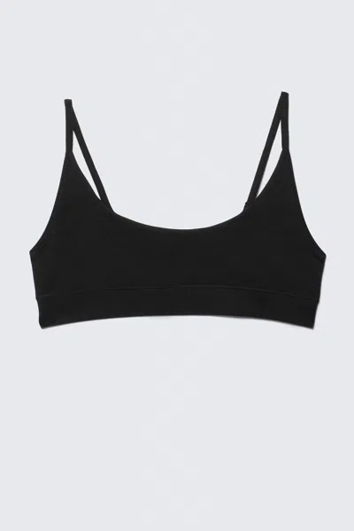 Weekday Soft Seamless Scooped Bra In Black