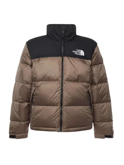 The North Face 1996 Retro Nuptse Puffer Jacket In Brown And Black In Multi