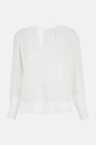Max Mara White Crew Neck Top In White